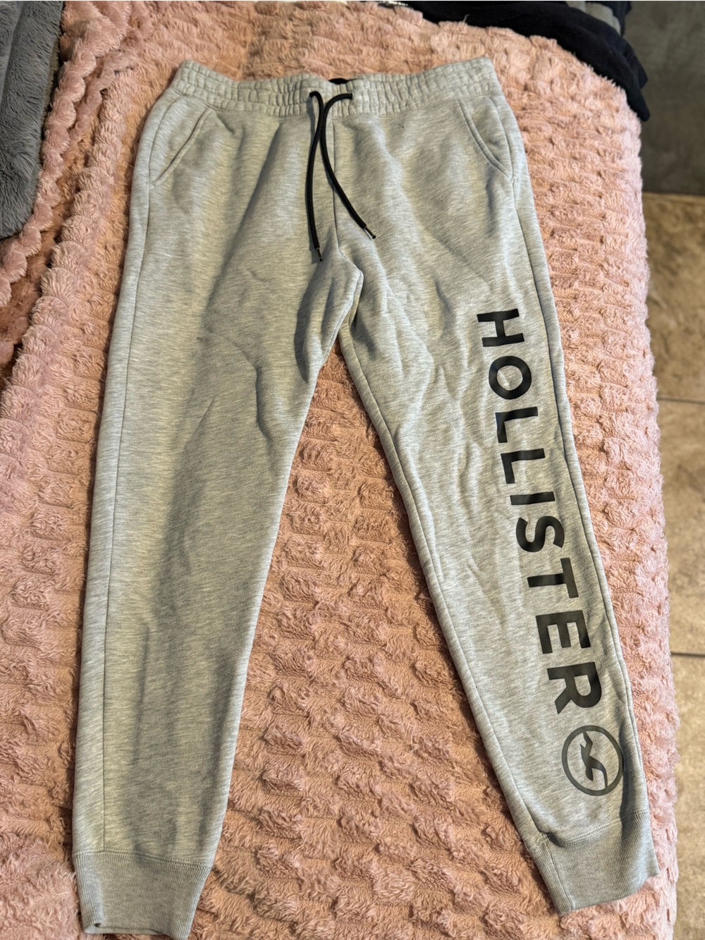 Hollister Light Gray Sweatpants with Black Logo Tag